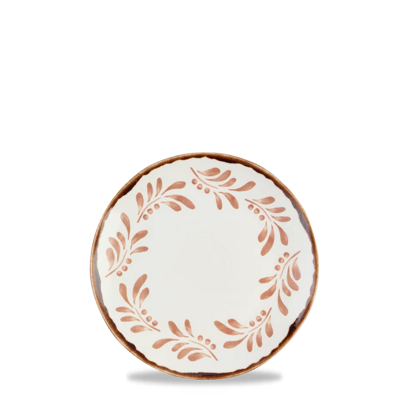 Dudson Harvest Terracotta organisch coupebord 23 cm – terracotta porseleinen bord voor restaurants