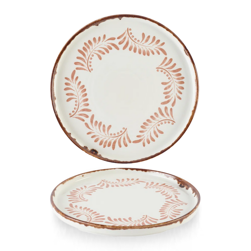 Dudson Harvest Terracotta bord met opstaande rand 26 cm – terracotta porseleinen bord voor restaurants