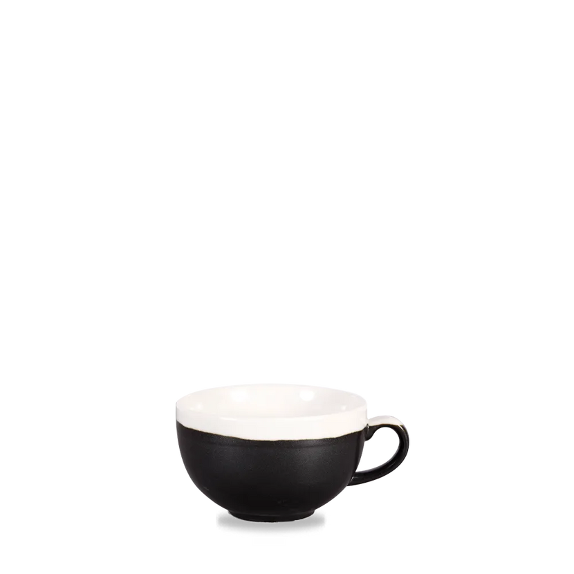 Churchill Monochrome Onyx Black cappuccinokop 237 ml – zwart porseleinen kop voor de horeca