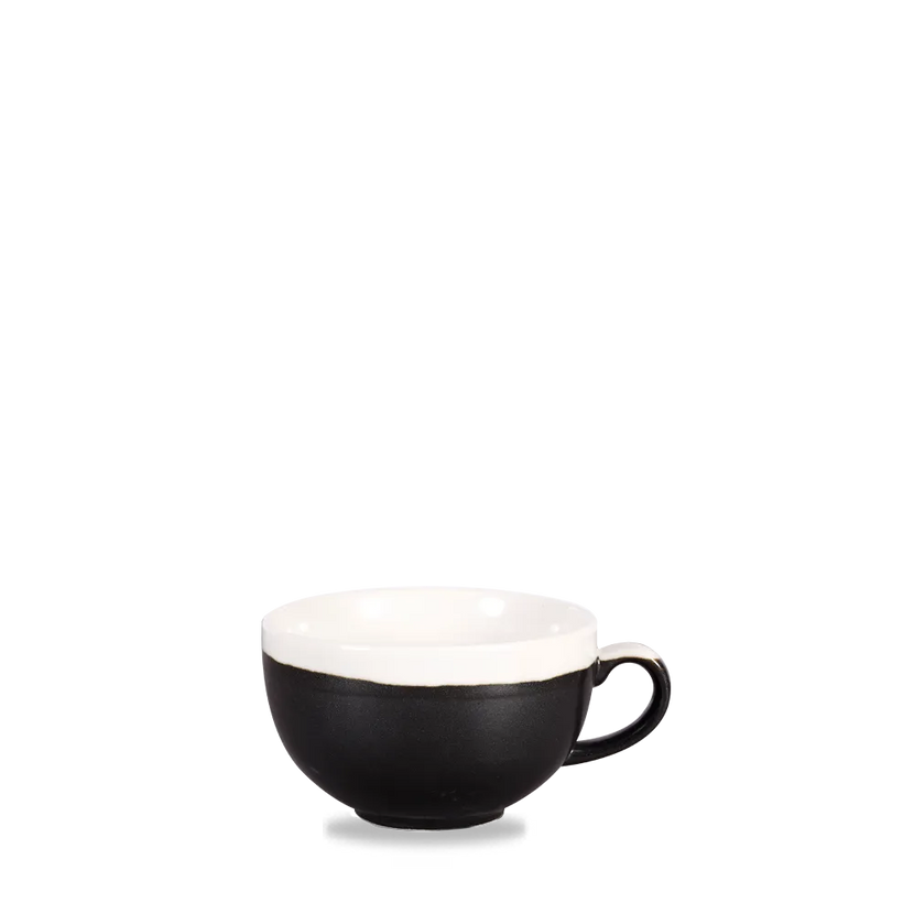 Churchill Monochrome Onyx Black cappuccinokop 355 ml – grote zwarte kop voor cappuccino en latte