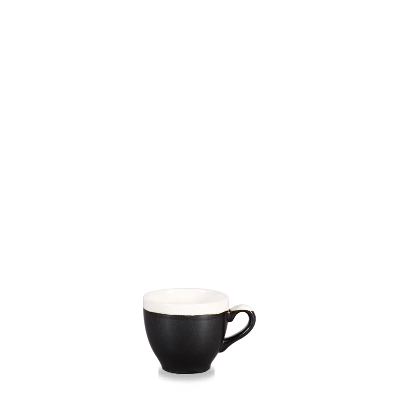 Churchill Monochrome Onyx Black espressokop 104 ml – zwart porseleinen kopje voor koffiebars