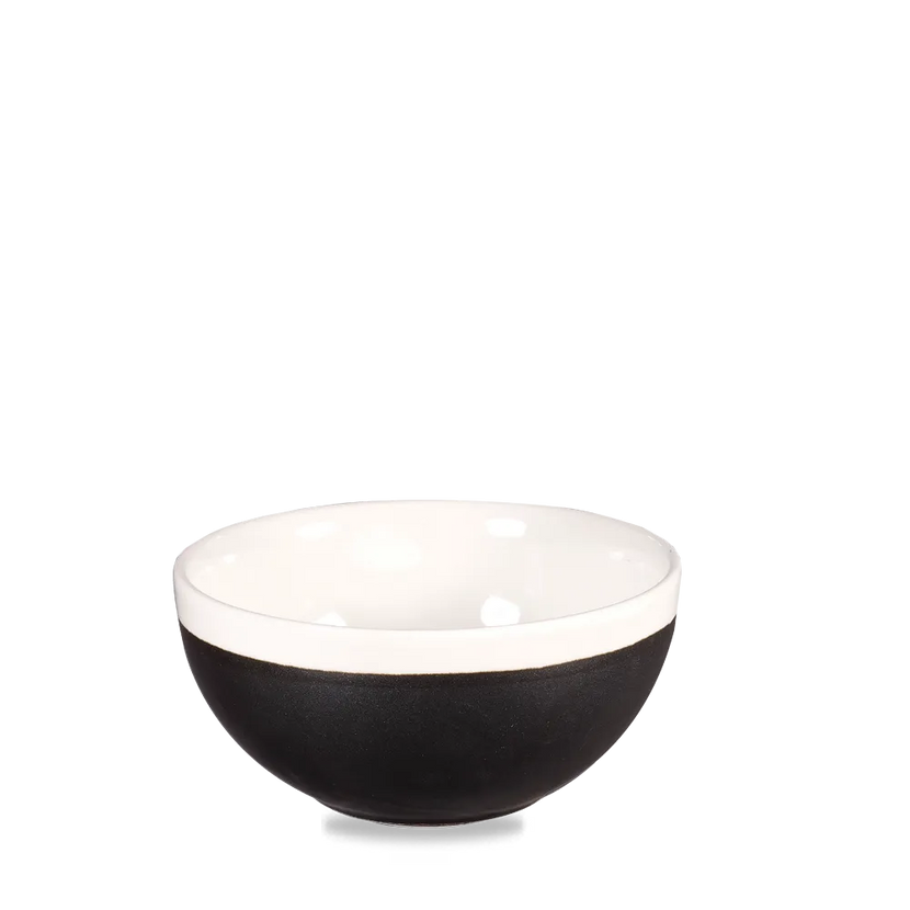 Churchill Monochrome Onyx Black soepkom 473 ml – zwarte porseleinen soepkom voor restaurants