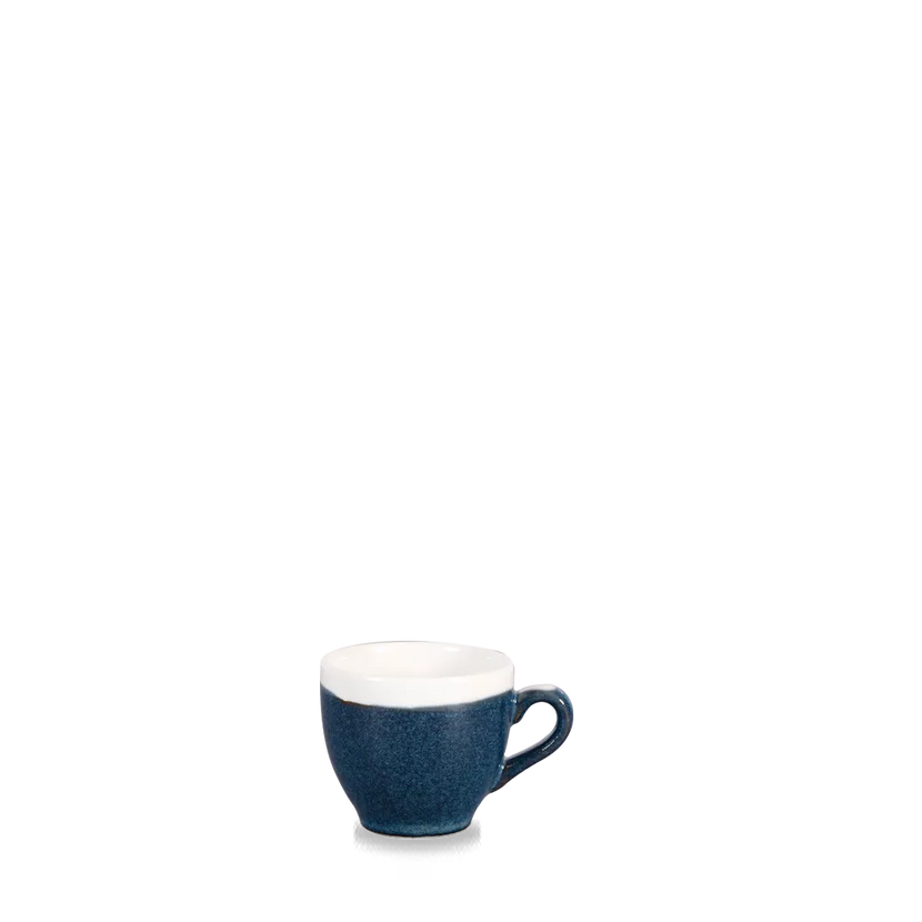 Churchill Monochrome Sapphire Blue espressokop 104 ml – blauw porseleinen kopje voor koffiebars