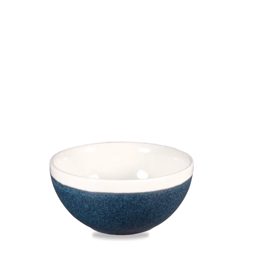 Churchill Monochrome Sapphire Blue soepkom 473 ml – blauwe porseleinen soepkom voor restaurants