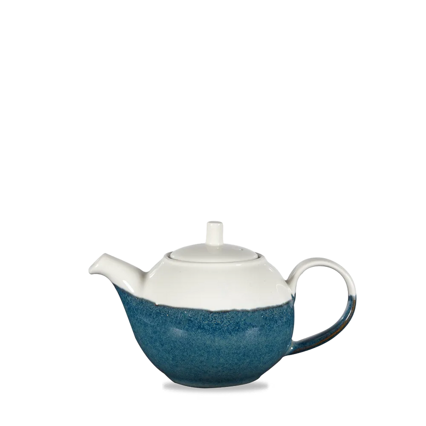 Churchill Monochrome Sapphire Blue koffiepot 444 ml – blauwe porseleinen koffiekan voor de horeca