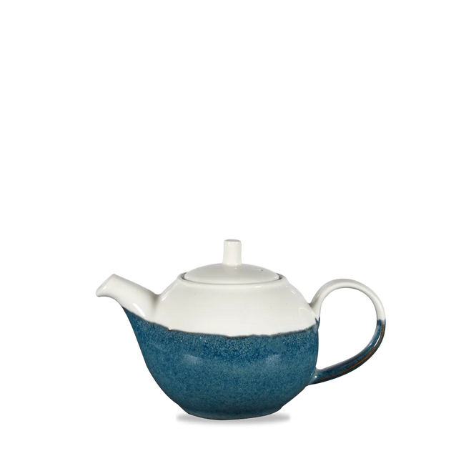 Churchill Monochrome Sapphire Blue koffiepot 444 ml – blauwe porseleinen koffiekan voor de horeca