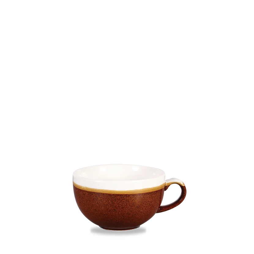 Churchill Monochrome Cinnamon Brown cappuccinokop 355 ml – grote bruine kop voor cappuccino en latte