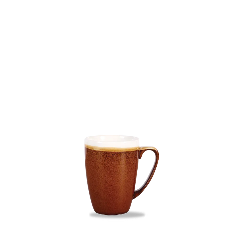 Churchill Monochrome Cinnamon Brown mok 355 ml – bruine porseleinen koffiemok voor de horeca