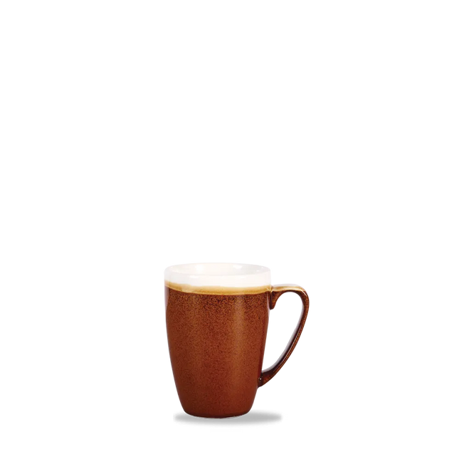 Churchill Monochrome Cinnamon Brown mok 355 ml – bruine porseleinen koffiemok voor de horeca