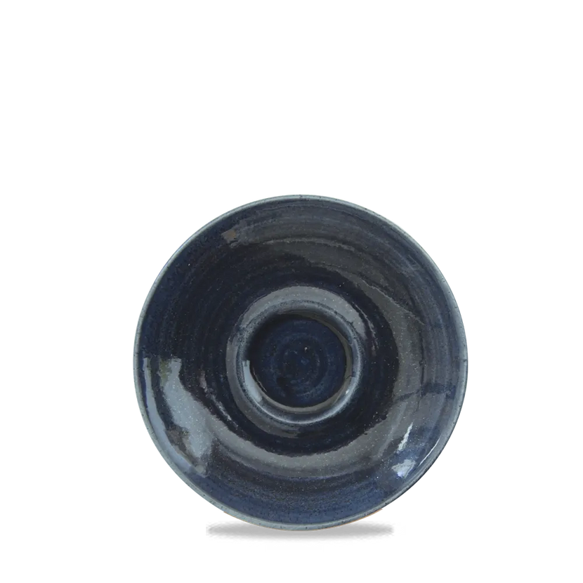 Churchill Monochrome Mist Blue cappuccinoschotel 16 cm – lichtblauwe porseleinen schotel voor de horeca