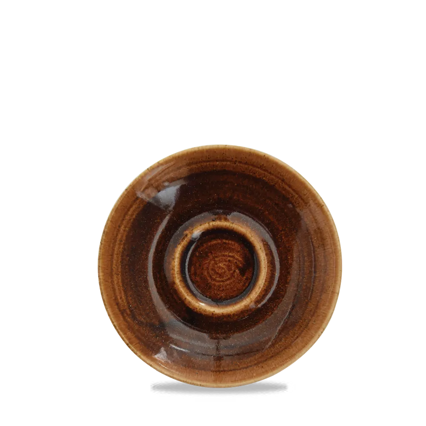 Churchill Monochrome Vintage Copper cappuccinoschotel 16 cm – koperkleurige schotel voor restaurants