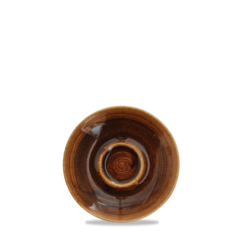 Churchill Monochrome Vintage Copper espressoschotel 11 cm – koperkleurig onderschoteltje voor koffiebars