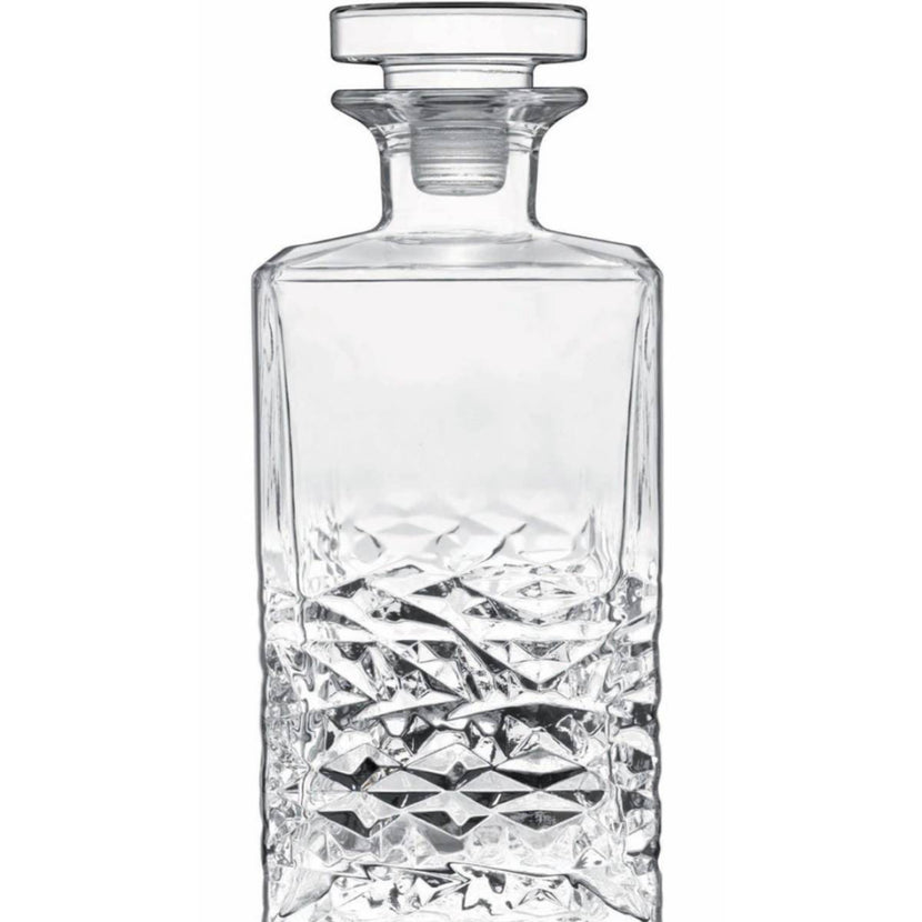 Luigi Bormioli Texture decanteerkaraf 750 ml – kristallen karaf met reliëf en glazen stop