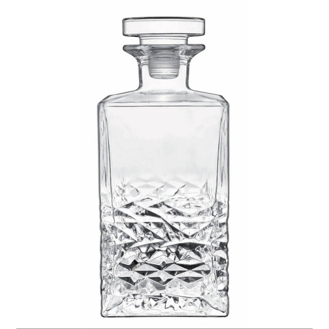 Luigi Bormioli Texture decanteerkaraf 750 ml – kristallen karaf met reliëf en glazen stop