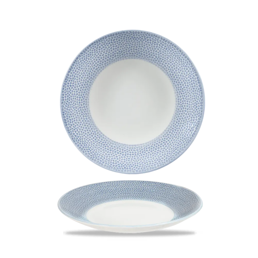 Churchill Isla Spinwash Ocean Blue diep coupebord 25,5 cm – blauw keramisch pastabord voor restaurants