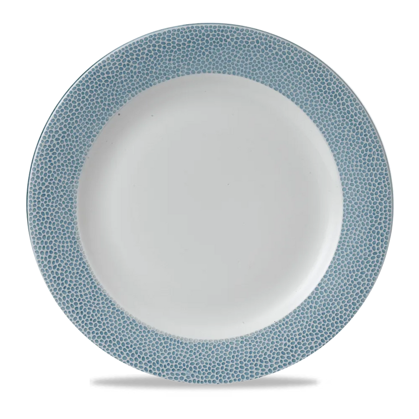 Churchill Isla Spinwash Ocean Blue bord brede rand 30 cm – groot blauw serveerbord voor restaurants