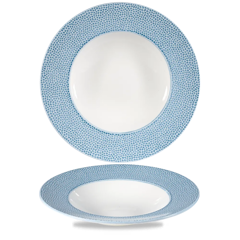 Churchill Isla Spinwash Ocean Blue kom brede rand 28 cm – blauwe serveerkom voor de horeca