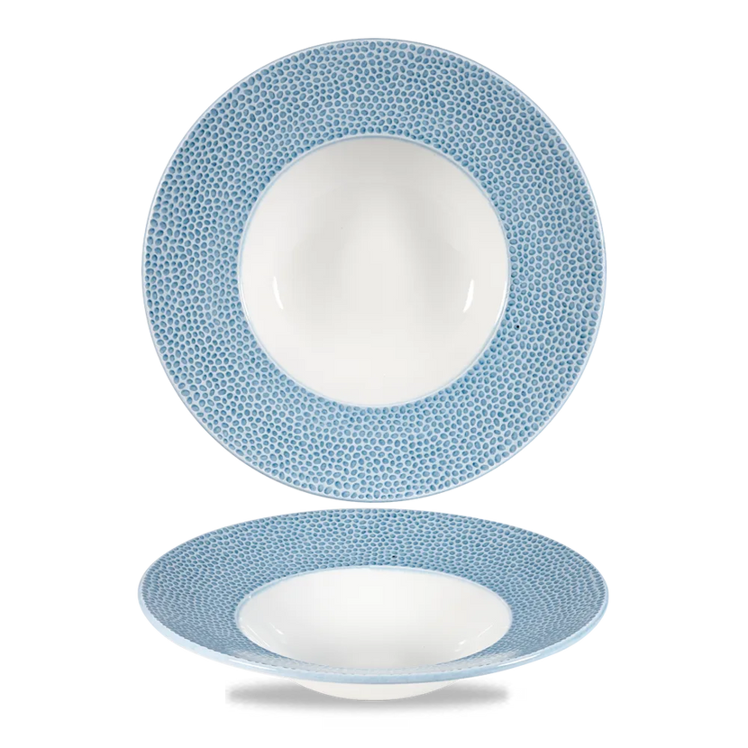 Churchill Isla Spinwash Ocean Blue kom brede rand 24 cm – blauwe pastakom voor restaurants