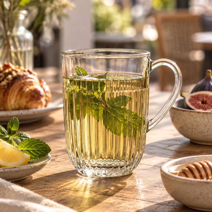 La Rochère Ouessant Bistrot mok 400 ml – stevige glazen mok met oor voor koffie en thee in de horeca