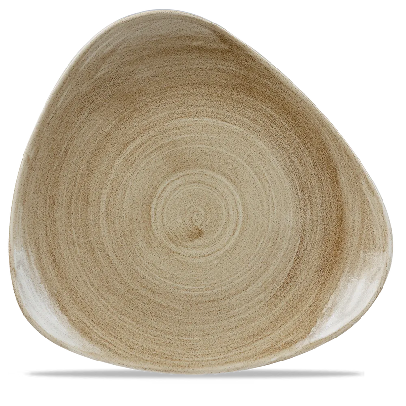 Churchill Stonecast Patina Antique Taupe Lotus bord 30 cm – groot taupe bord met golfrand