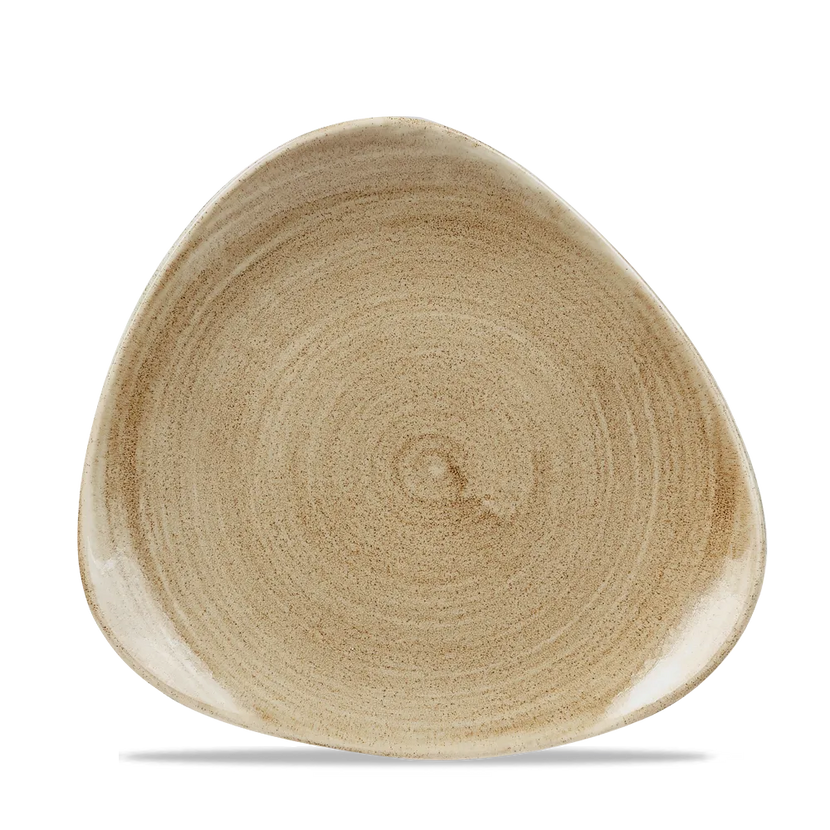 Churchill Stonecast Patina Antique Taupe Lotus bord 20 cm – taupe bordje met golfrand voor de horeca