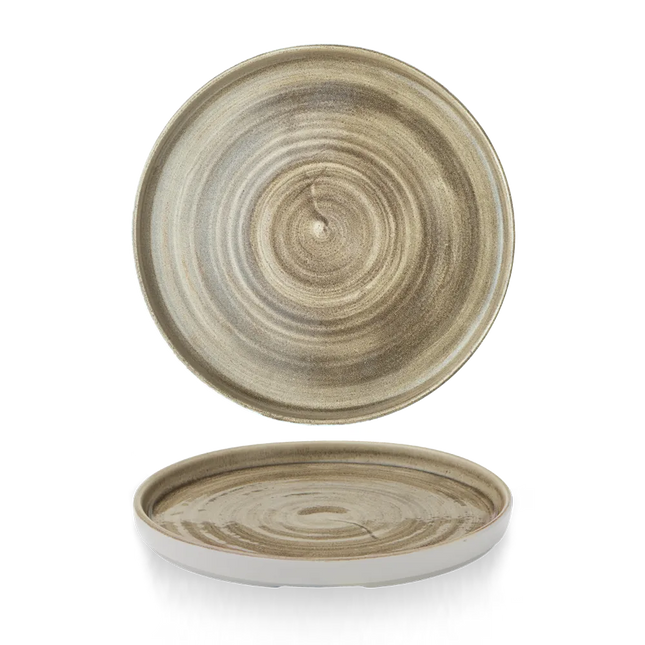 Churchill Stonecast Patina Antique Taupe bord met rand 26 cm – taupe dinerbord voor de horeca