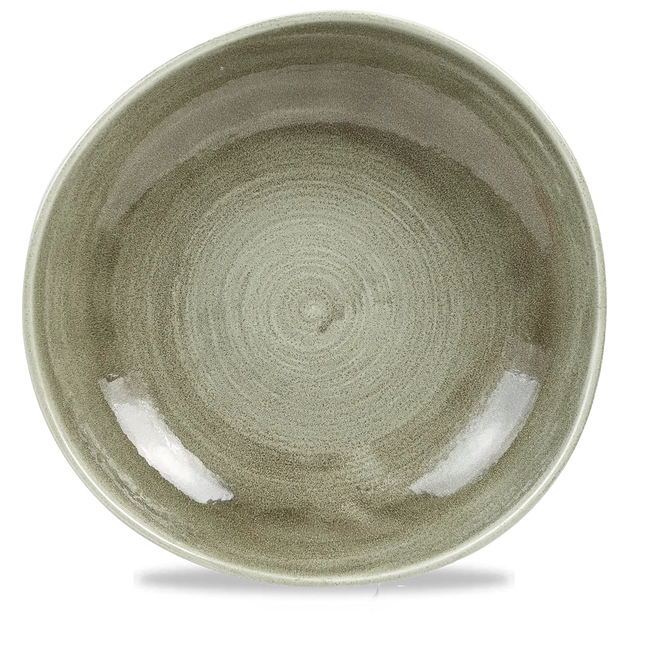 Churchill Stonecast Patina Green Trace bord 28,6 cm – groot groen bord met structuur voor de horeca