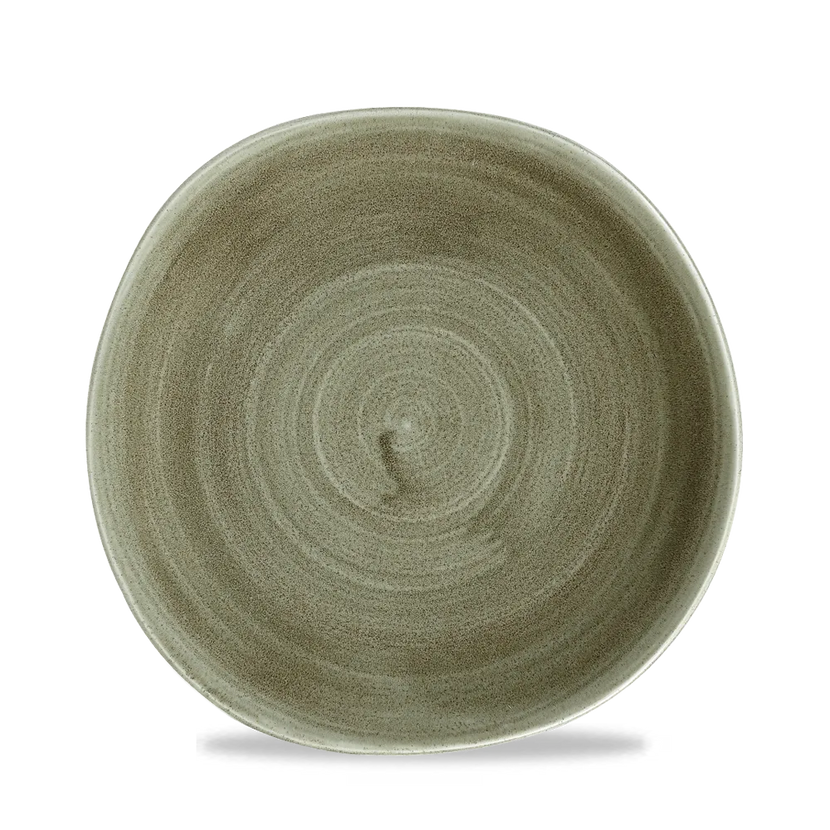 Churchill Stonecast Patina Green Trace bord 21 cm – groen dessertbord voor de horeca
