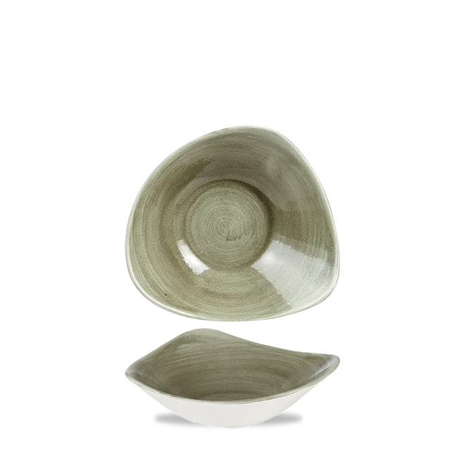 Churchill Stonecast Patina Burnished Green Lotus kom 18 cm – groene keramische kom voor restaurants