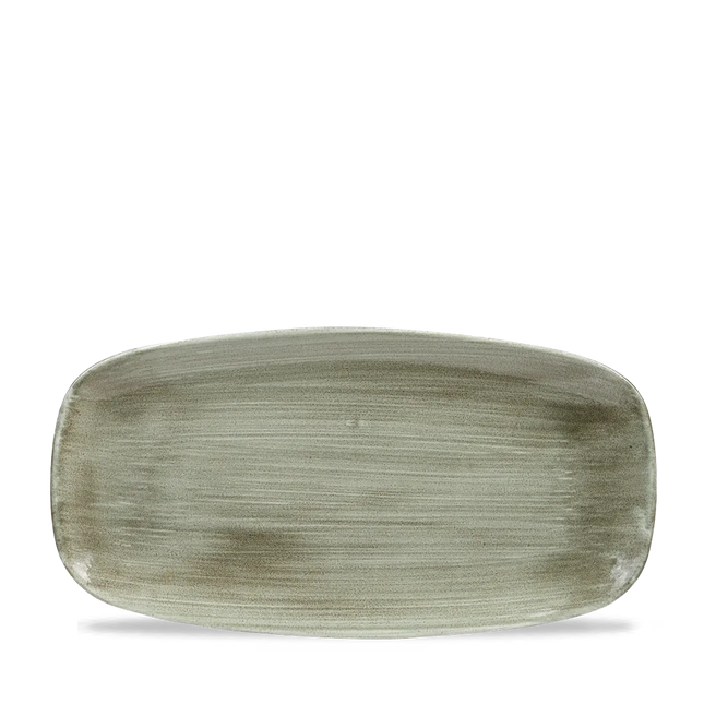 Churchill Stonecast Patina Burnished Green chef's bord langwerpig 11 3/4 inch – gespikkeld bord voor fine dining