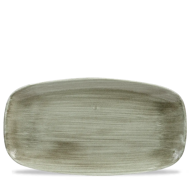 Churchill Stonecast Patina Burnished Green chef's langwerpig bord 35 cm – groot groen serveerbord