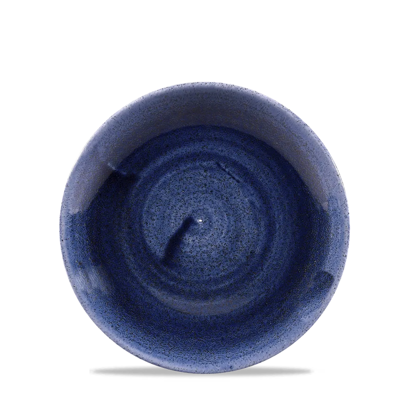 Churchill Stonecast Patina Cobalt Blue Evolve coupebord – kobaltblauw bord voor fine dining