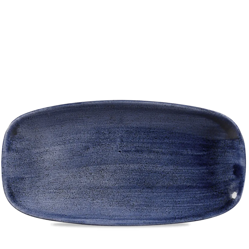 Churchill Stonecast Cobalt Blue ovaal chef's bord – gespikkeld stoneware met reactief glazuur voor hotels