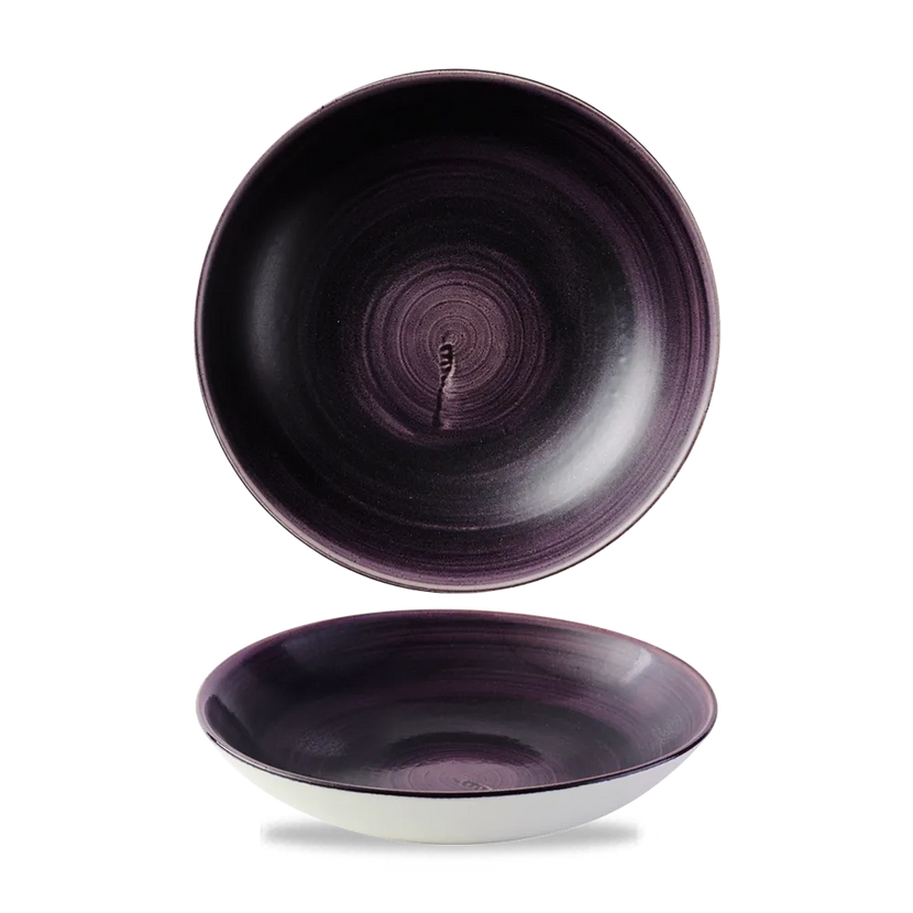 Churchill Stonecast Deep Purple coupekom Ø 18,2 cm – randloze gespikkelde kom voor bijgerechten