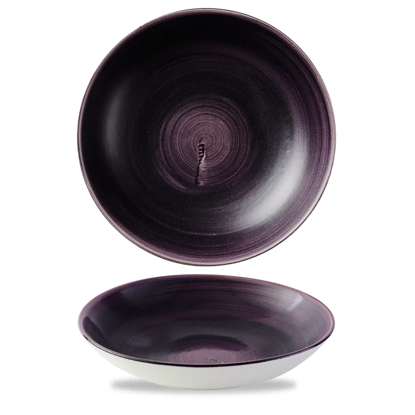 Churchill Stonecast Deep Purple Evolve coupekom Ø 24,8 cm – randloze gespikkelde kom voor salades
