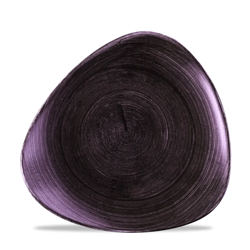 Churchill Stonecast Patina Deep Purple Lotus bord Ø 26,5 cm – gespikkeld bord met bloemvorm voor restaurants