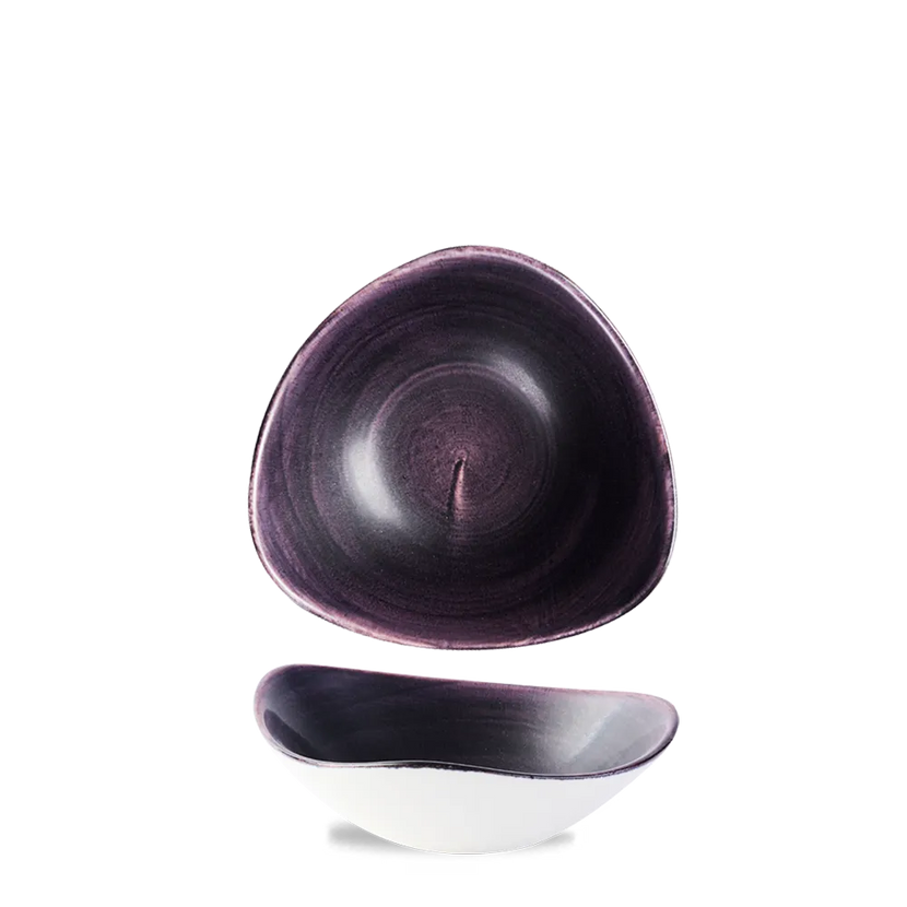 Churchill Stonecast Patina Deep Purple Lotus kom Ø 18,5 cm – gespikkelde kom met bloemvorm voor salades