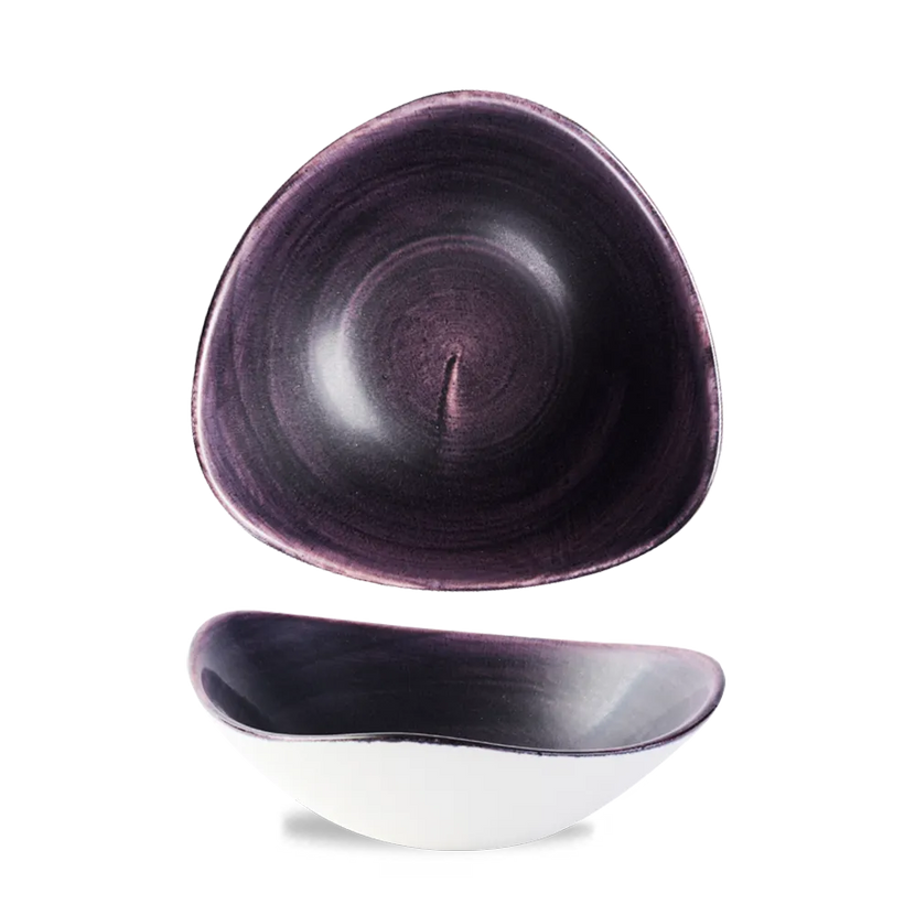 Churchill Stonecast Patina Deep Purple Lotus kom Ø 23,5 cm – gespikkelde kom met bloemvorm voor soep