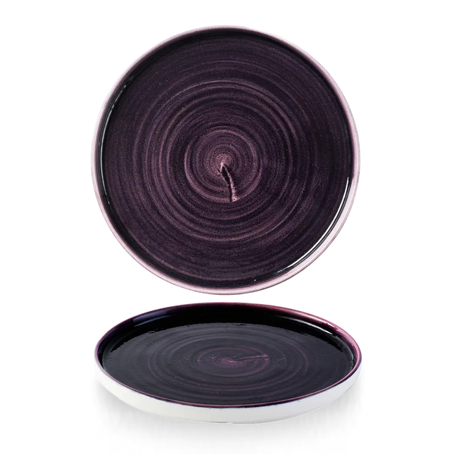 Churchill Stonecast Patina Deep Purple bord met rand Ø 26 cm – gespikkeld bord voor hoofdgerechten