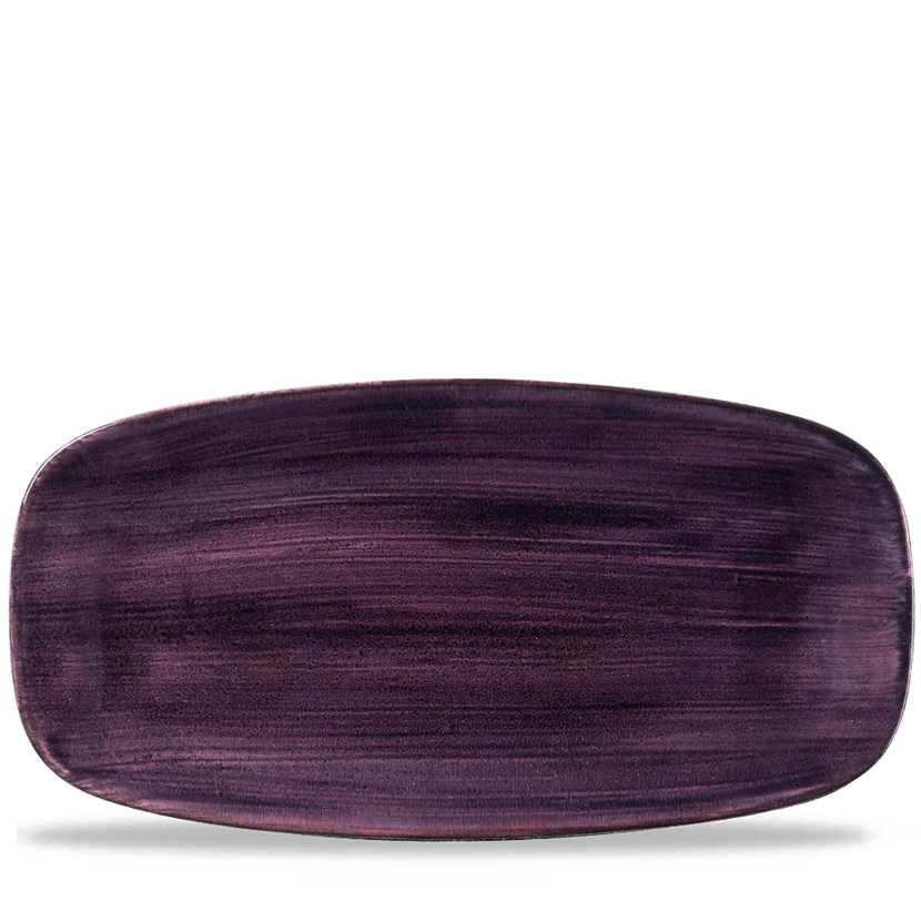 Churchill Stonecast Deep Purple chef's bord langwerpig 35,5 x 18,9 cm – gespikkeld bord voor fine dining
