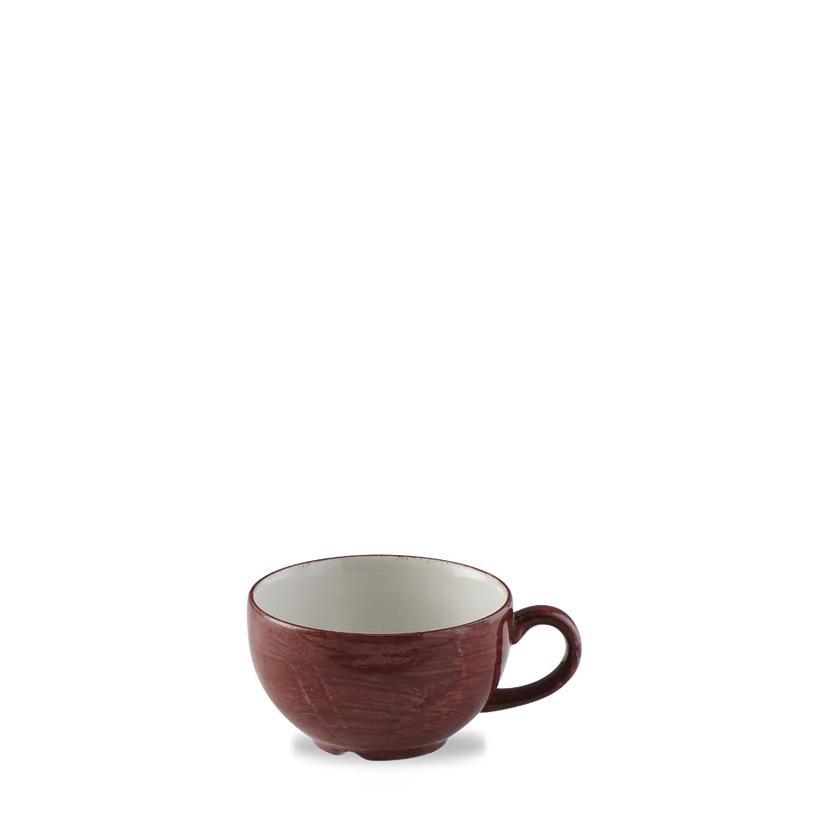 Churchill Stonecast Red Rust cappuccinokopje 340ml – gespikkeld stoneware met reactief glazuur voor banqueting
