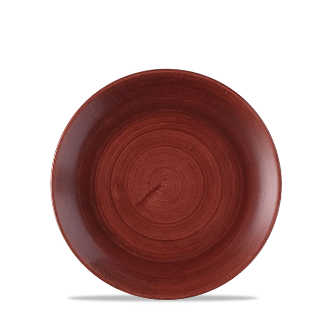Churchill Stonecast Red Rust randloos coupebord 17cm – gespikkeld stoneware met reactief glazuur voor fine dining