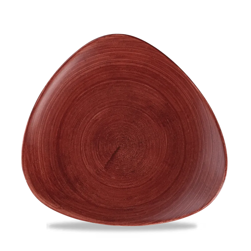 Churchill Stonecast Red Rust lotusvorm bord 23cm – gespikkeld stoneware met reactief glazuur voor brasseries