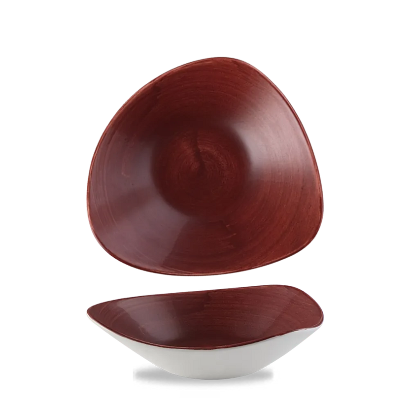 Churchill Stonecast Red Rust lotusvormige kom 24cm – gespikkeld stoneware met reactief glazuur voor banqueting