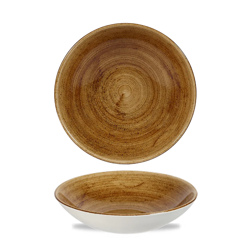 Churchill Stonecast Copper randloze coupekom 18cm – gespikkeld stoneware met reactief glazuur voor horeca
