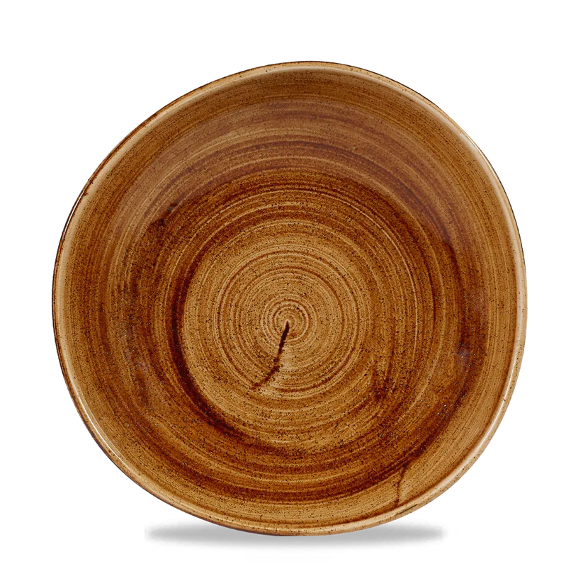 Churchill Stonecast Copper kom met structuurrand 25.5cm – gespikkeld stoneware met reactief glazuur voor hotels