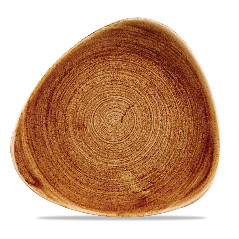 Churchill Stonecast Vintage Copper lotusvorm bord 23cm – gespikkeld stoneware met reactief glazuur voor buffetten
