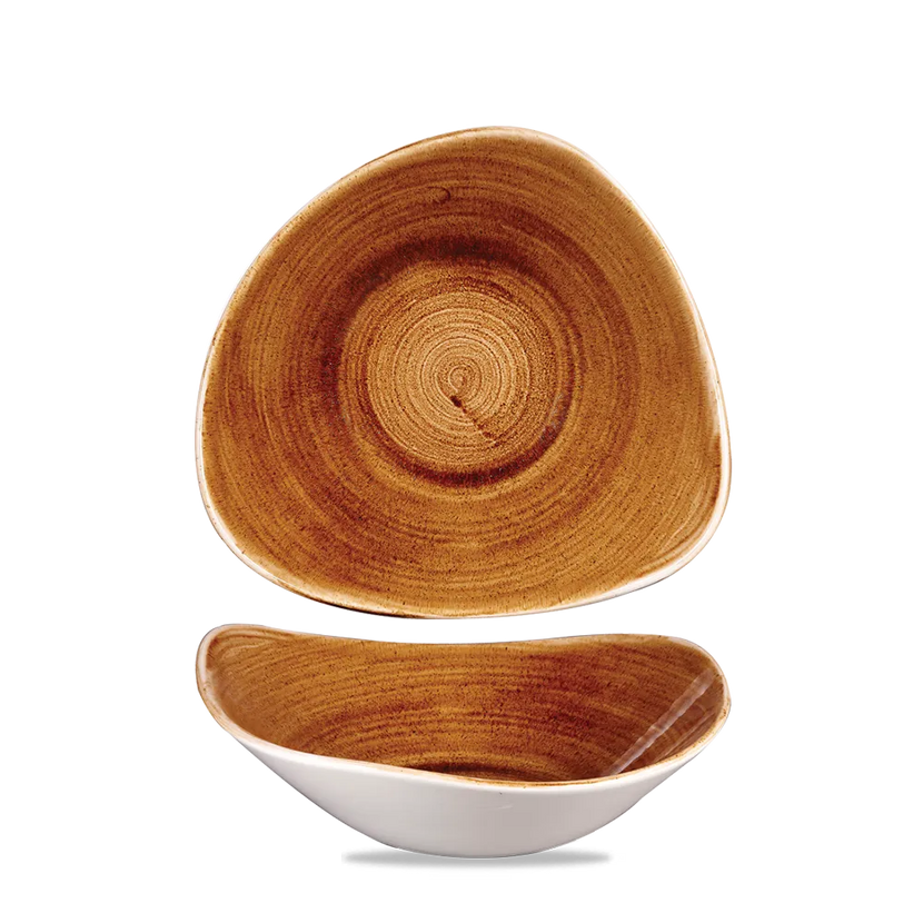 Churchill Stonecast Copper lotusvormige kom 23.5cm – gespikkeld stoneware met reactief glazuur voor bistro's