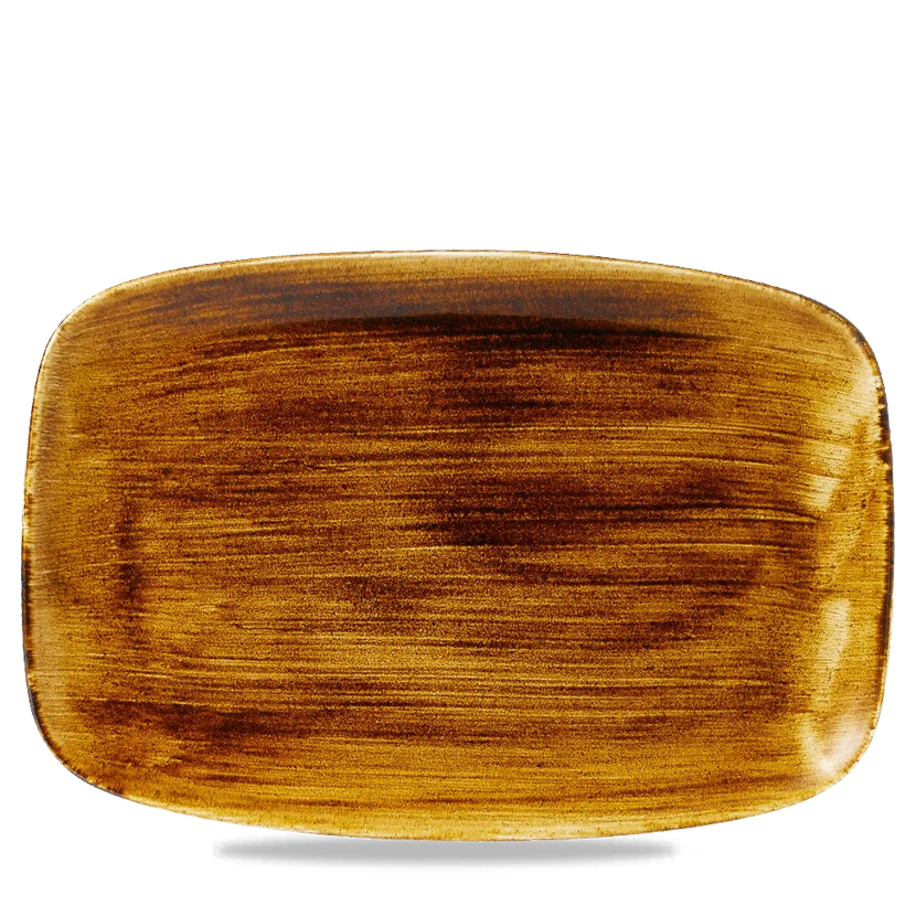Churchill Stonecast Vintage Copper ovaal chef's bord 35,5x18,9cm – gespikkeld stoneware met reactief glazuur voor restaurants