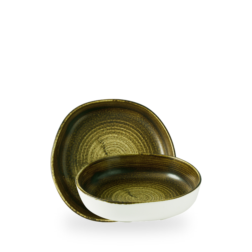 Churchill Stonecast Plume Olive organische kom met opstaande rand 20 cm